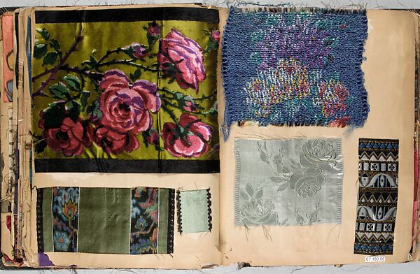 Patterned silks (12 books), Silk, French 