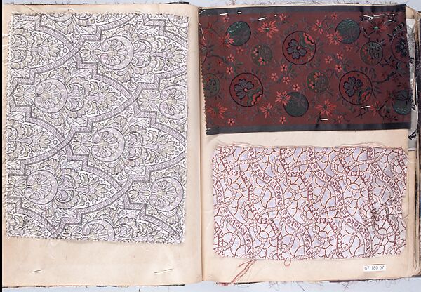 Patterned silks (12 books), Silk, French 