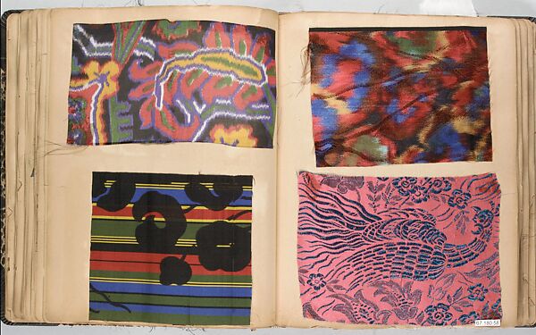 Patterned silks (12 books), Silk, French