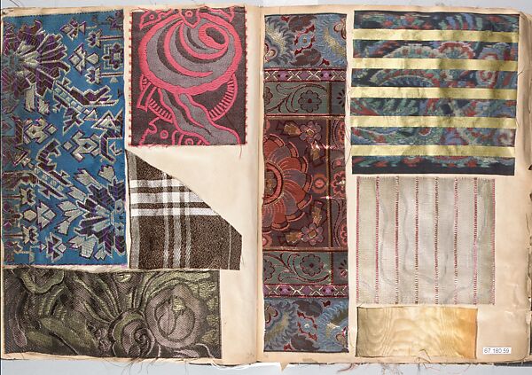 Patterned silks (12 books), Silk, French
