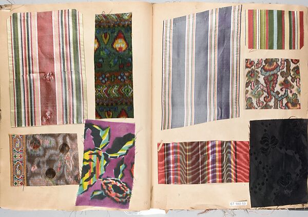 Patterned silks (12 books), Silk, French 