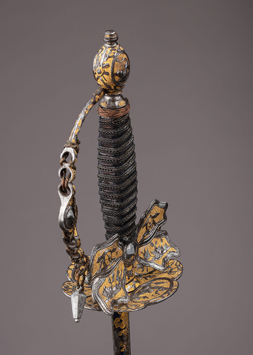 Smallsword, Steel, gold, silver, wood, textile, French