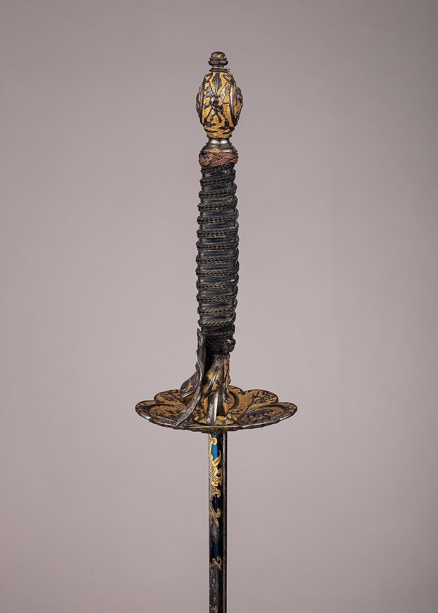 Smallsword, Steel, gold, silver, wood, textile, French