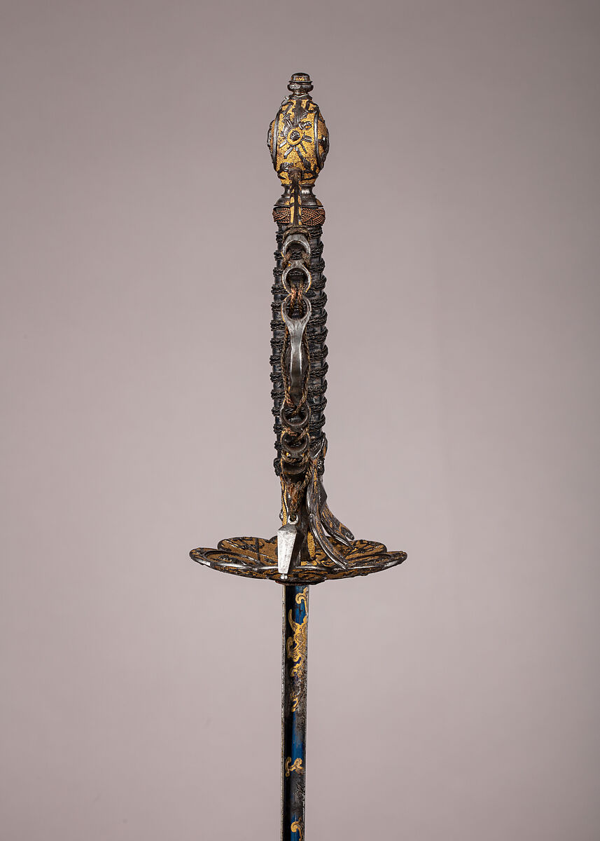 Smallsword, Steel, gold, silver, wood, textile, French