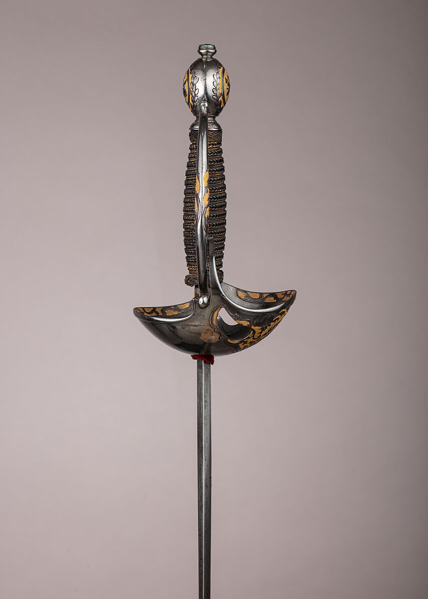 Smallsword in the Spanish Style, Steel, gold, wood, textile, Spanish