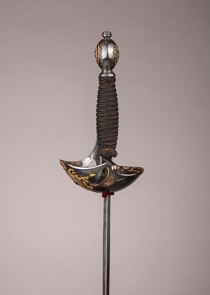 Smallsword in the Spanish Style, Steel, gold, wood, textile, Spanish