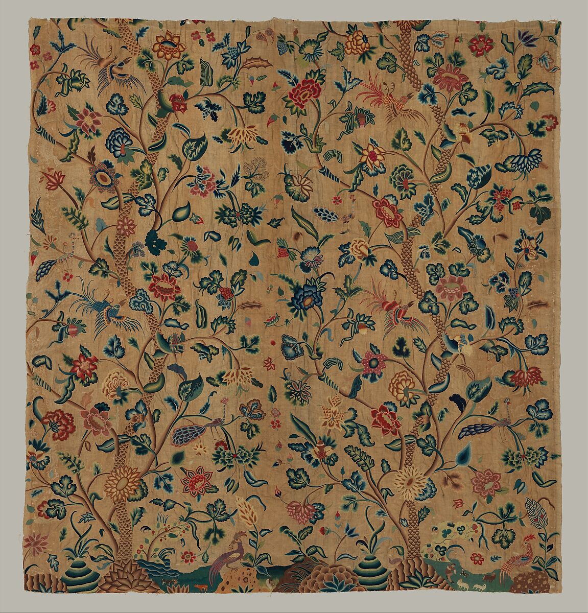 Pair of curtains, Silk, wool, linen, British