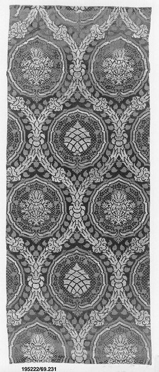 Piece, Silk and metal thread, Italian