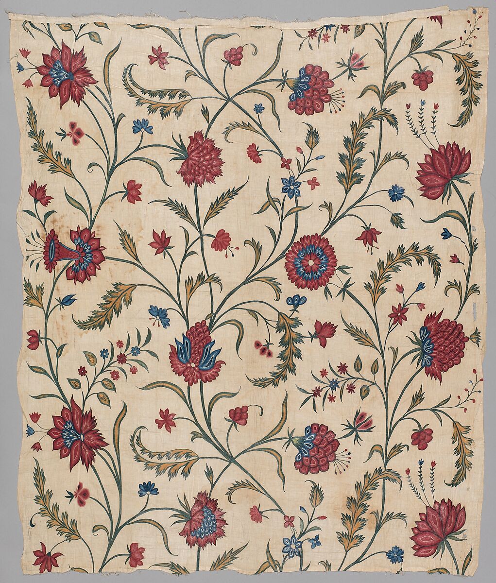 Panel, Silk embroidered on cotton, Indian, probably Gujarat 