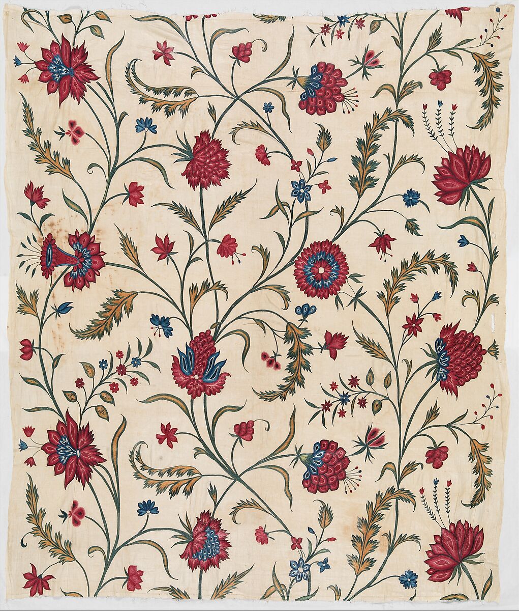 Panel, Silk embroidered on cotton, Indian, probably Gujarat