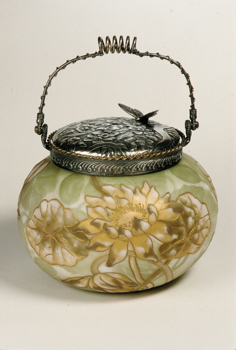 Covered Jar, Opal glass, American 