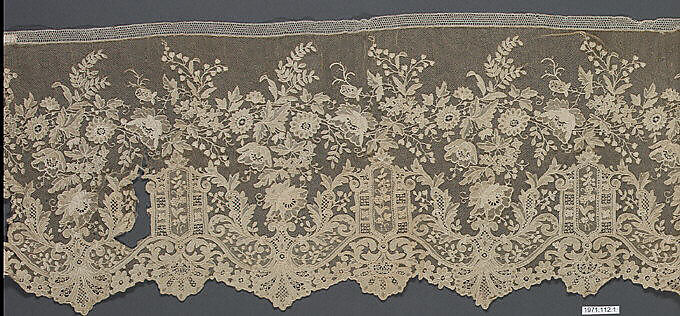 Border, Needle lace, point d’Alençon, French 