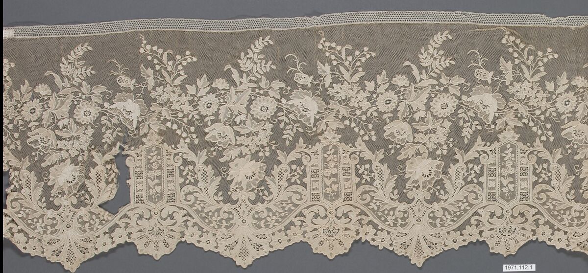 Border, Needle lace, point d’Alençon, French