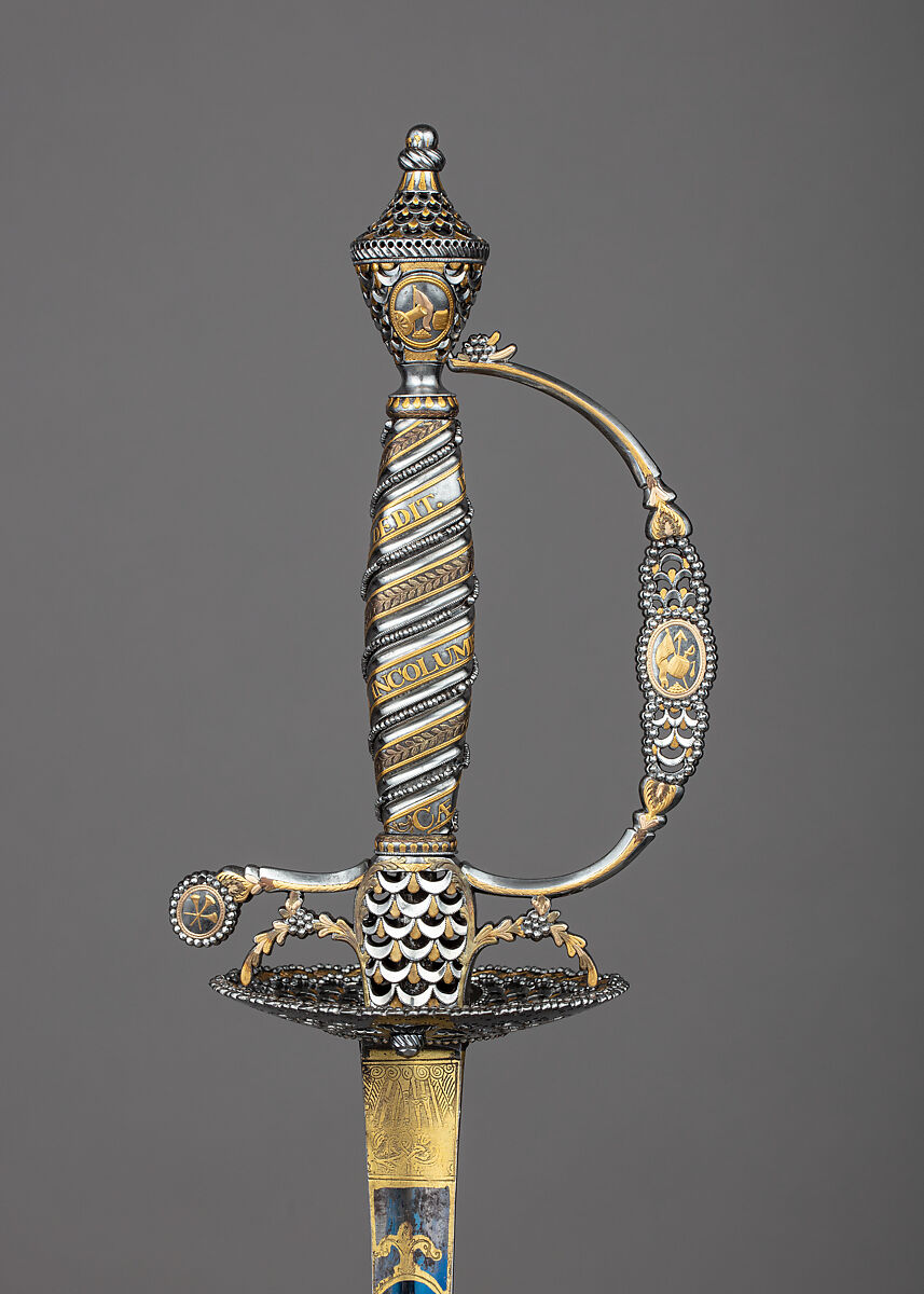 Presentation Smallsword with Scabbard of Admiral Marriot Arbuthnot (1711–1794), Gold, steel, wood, fish skin, British