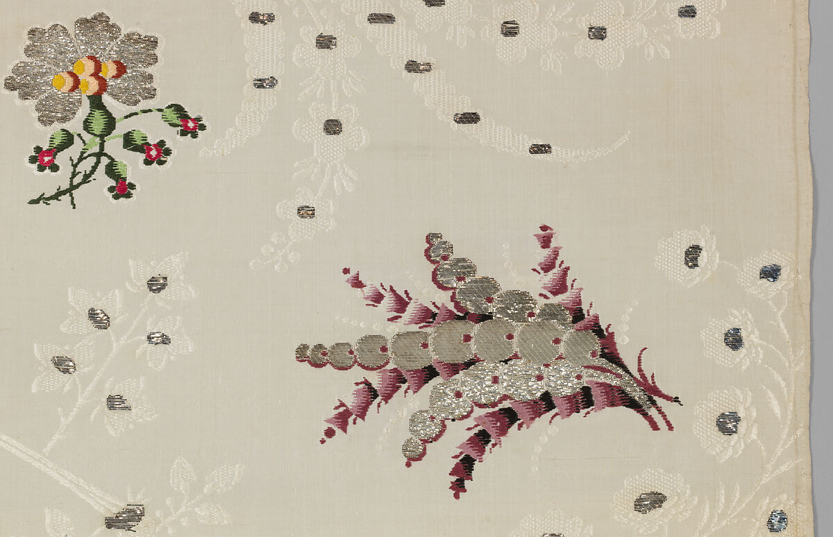 Piece, Silk and metal thread, British, London, Spitalfields