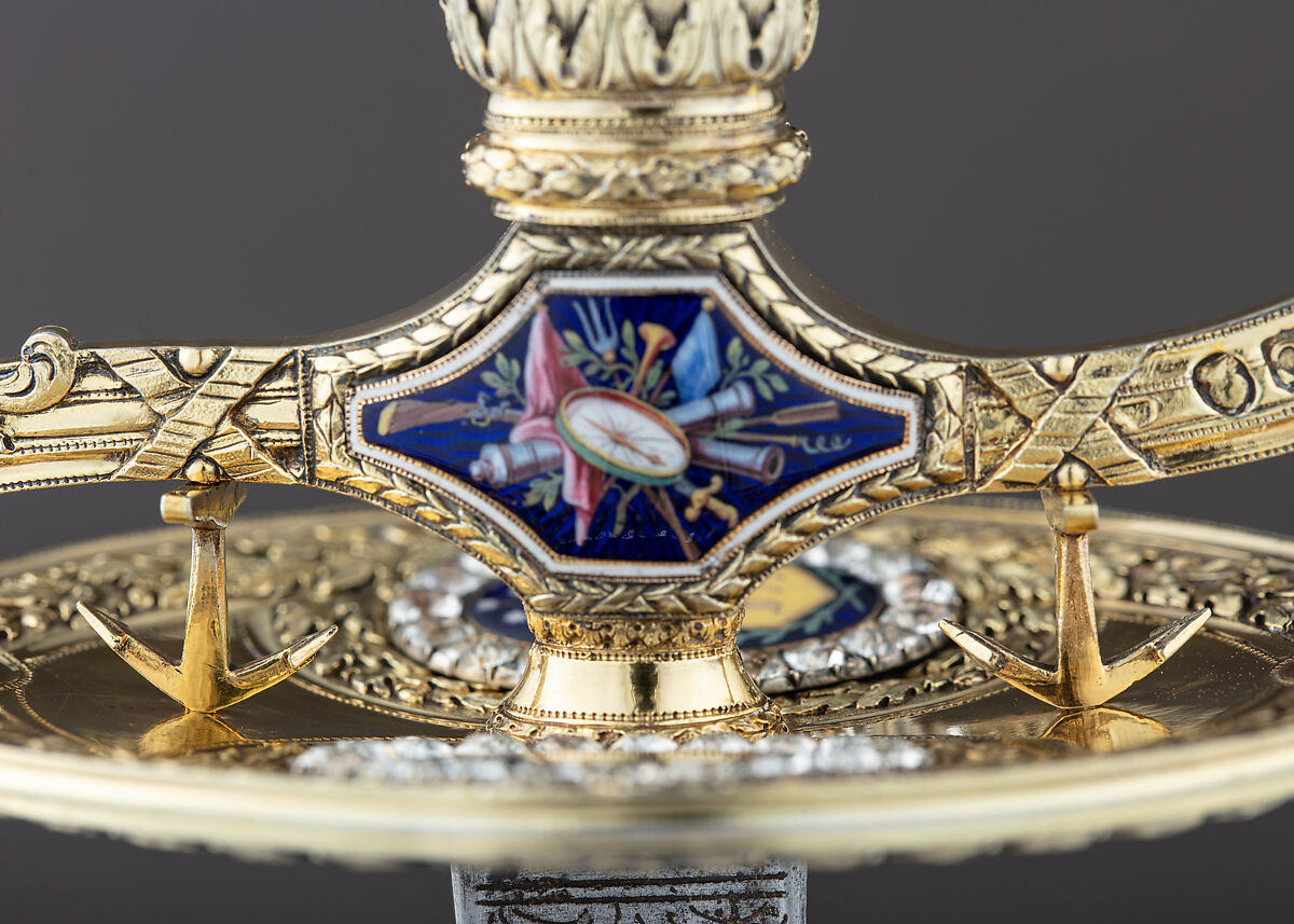 Presentation Smallsword with Scabbard, James Morisset (British, London 1738–1815), Silver, enamel, steel, paste brilliants, wood, fish skin, British, London