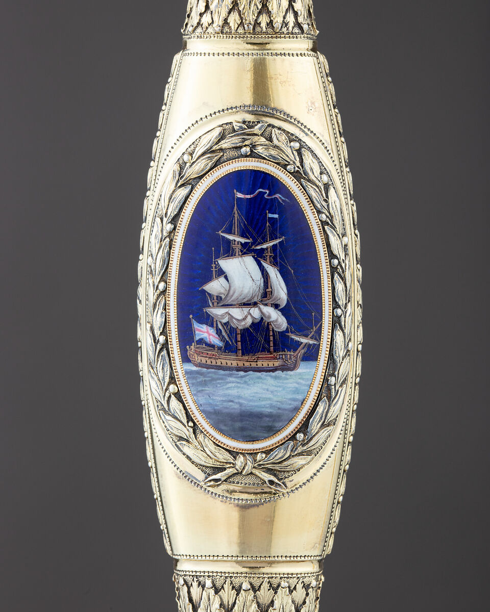 Presentation Smallsword with Scabbard, James Morisset (British, London 1738–1815), Silver, enamel, steel, paste brilliants, wood, fish skin, British, London