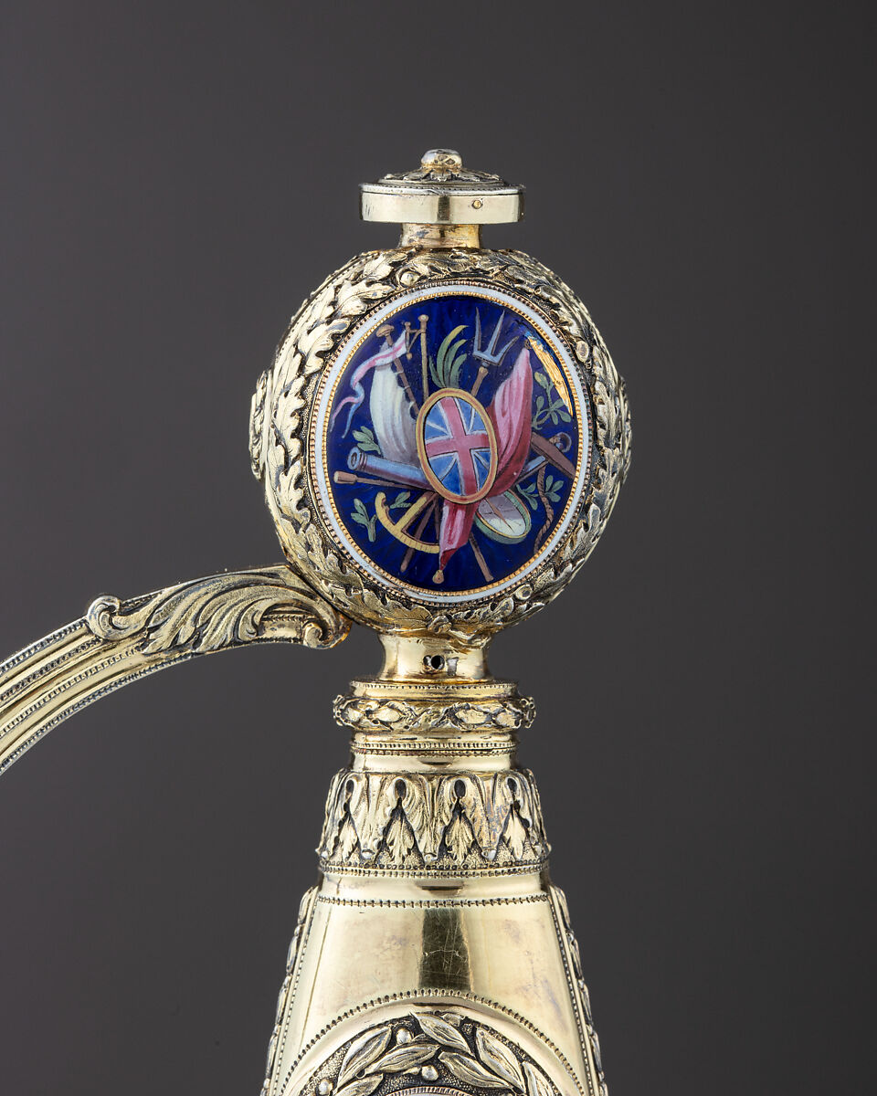Presentation Smallsword with Scabbard, James Morisset (British, London 1738–1815), Silver, enamel, steel, paste brilliants, wood, fish skin, British, London