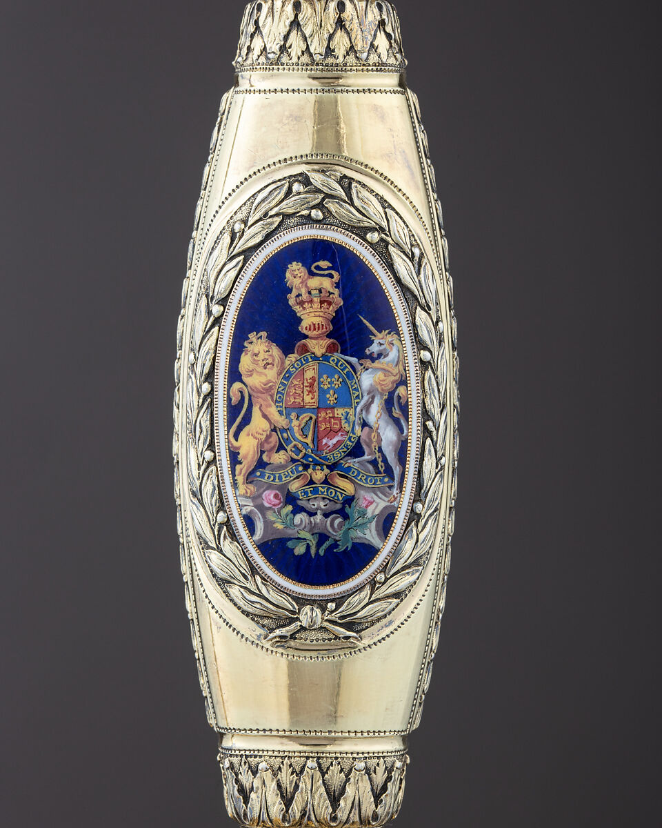 Presentation Smallsword with Scabbard, James Morisset (British, London 1738–1815), Silver, enamel, steel, paste brilliants, wood, fish skin, British, London