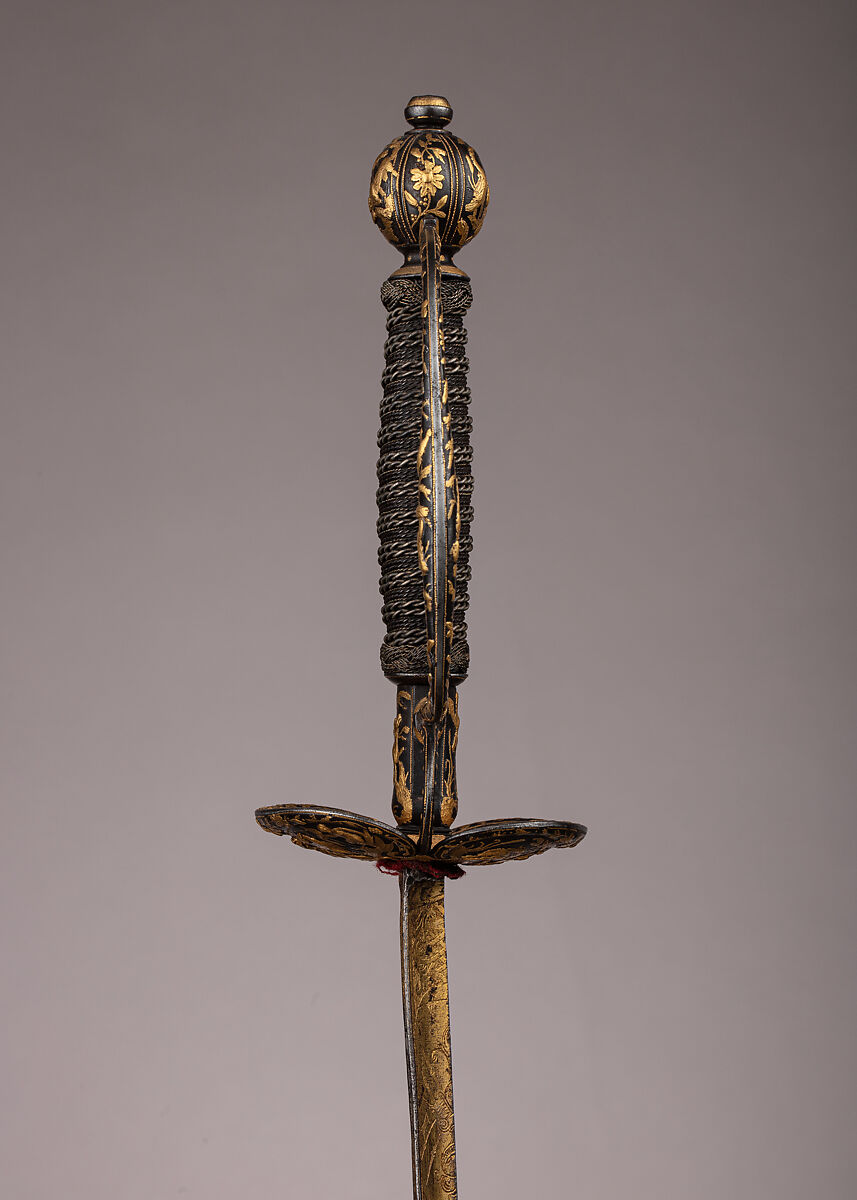 Smallsword, Steel, gold, wood, textile, French