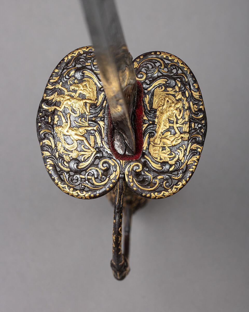 Smallsword, Steel, gold, wood, textile, French