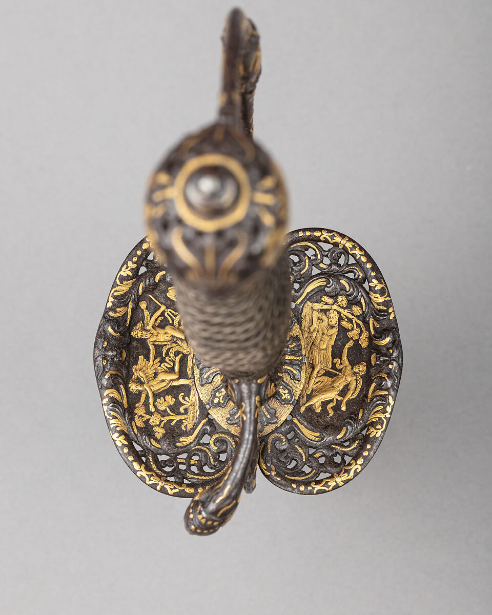 Smallsword, Steel, gold, wood, textile, French