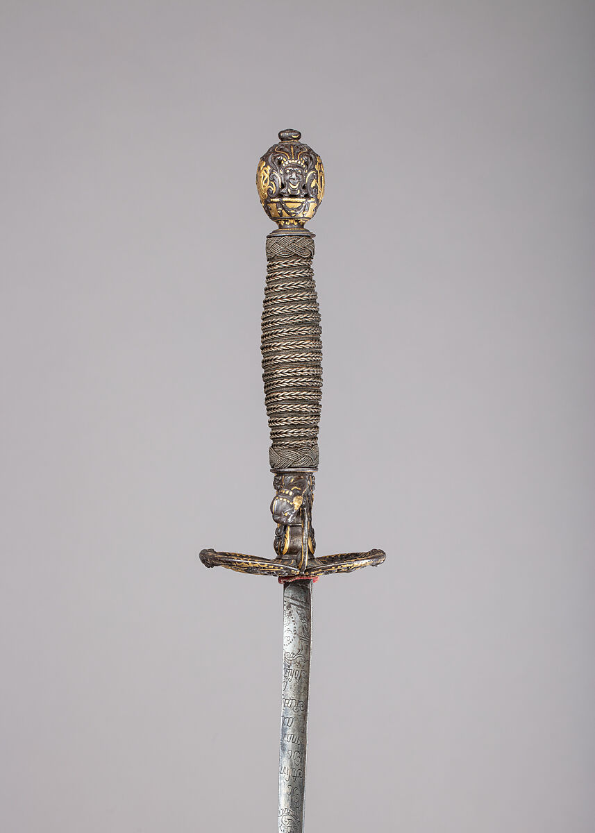 Smallsword, Steel, gold, wood, textile, French