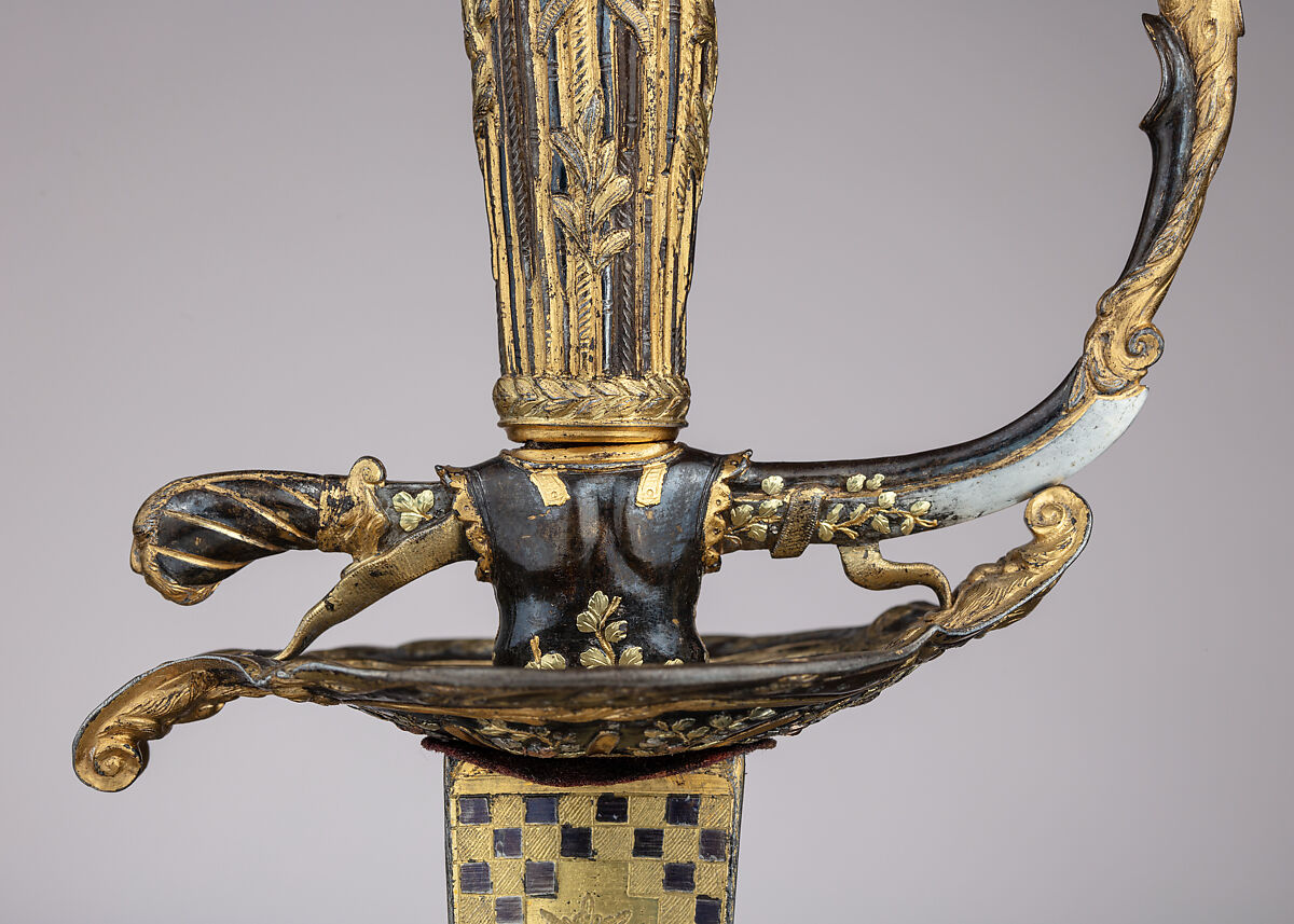 Smallsword with Scabbard, Steel, silver, gold, wood, leather, textile, French