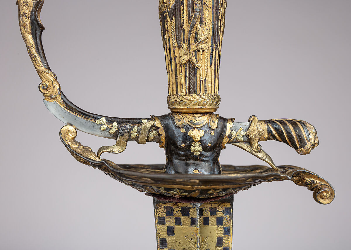 Smallsword with Scabbard, Steel, silver, gold, wood, leather, textile, French