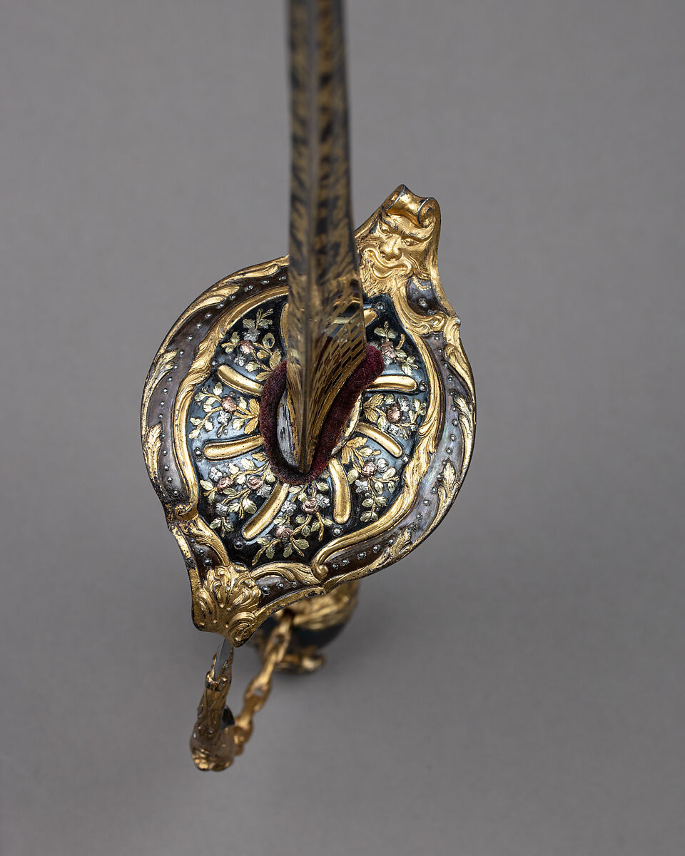 Smallsword with Scabbard, Steel, silver, gold, wood, leather, textile, French