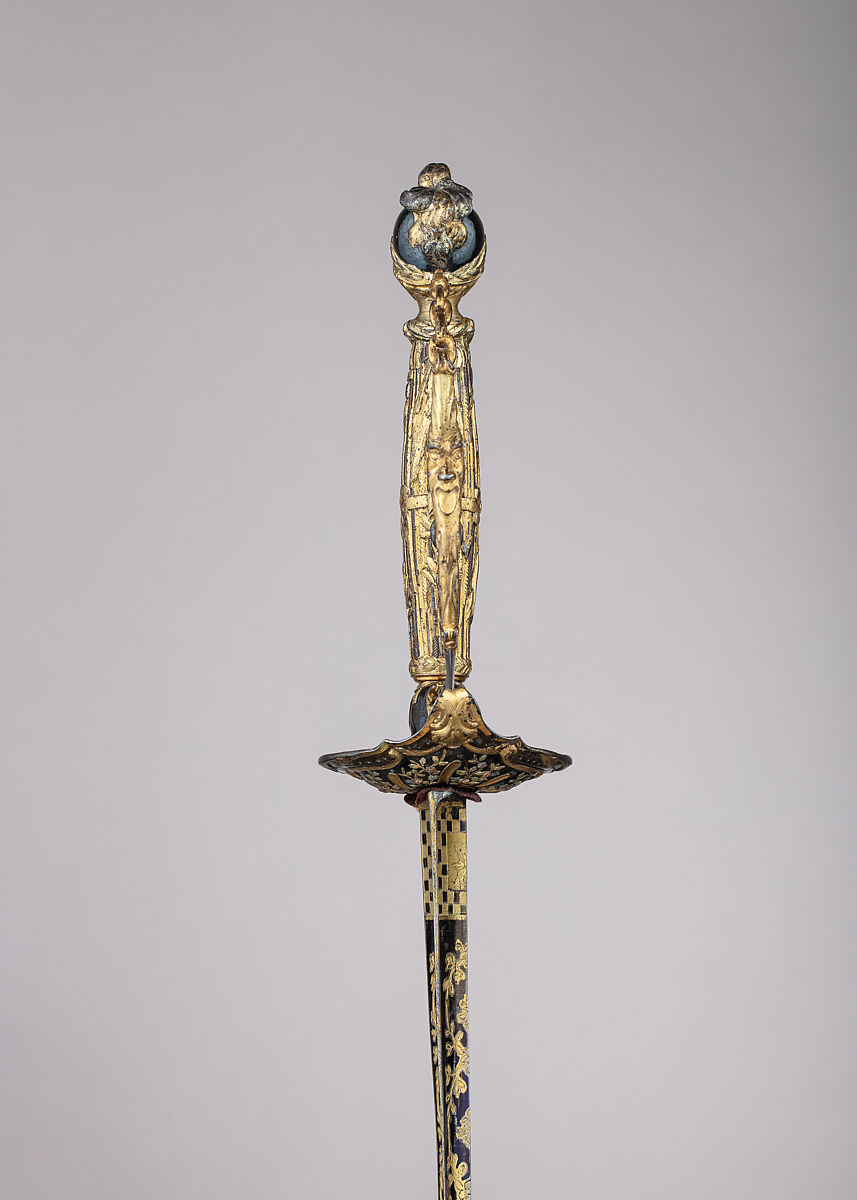 Smallsword with Scabbard, Steel, silver, gold, wood, leather, textile, French