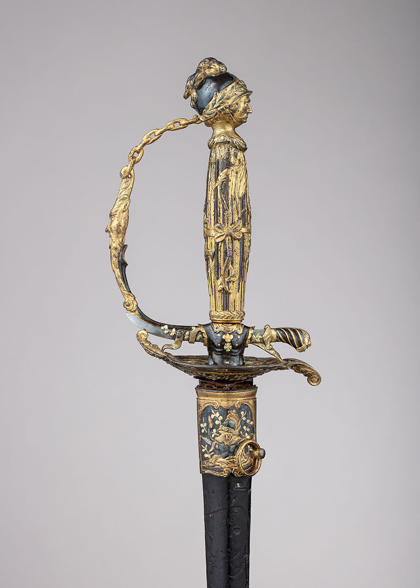 Smallsword with Scabbard, Steel, silver, gold, wood, leather, textile, French