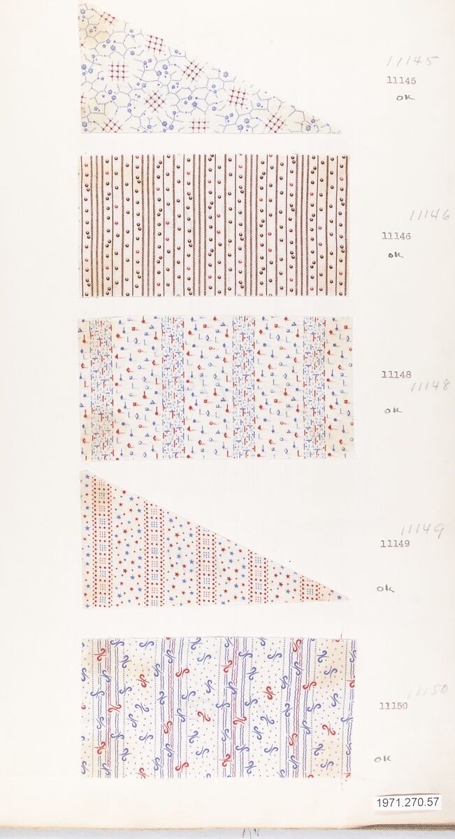 Textile Sample Book, British or American
