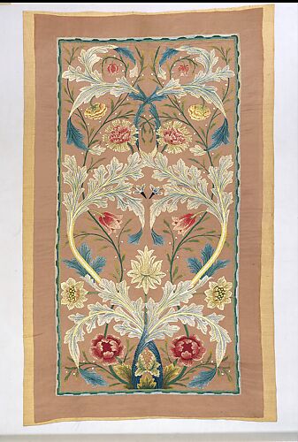 Panel of floral embroidery