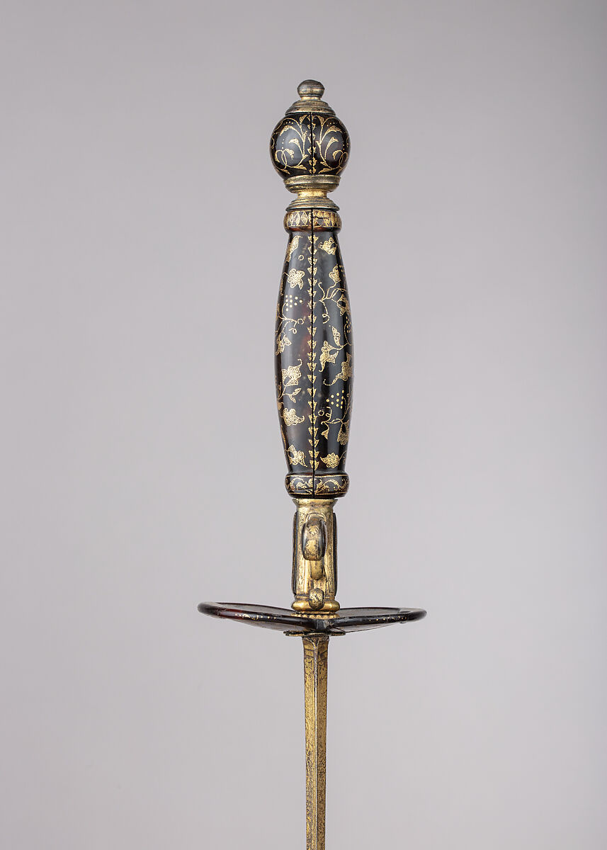 Smallsword, Tortoiseshell, gold, silver, steel, Western European, probably Naples