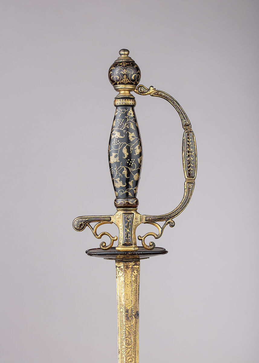 Smallsword, Tortoiseshell, gold, silver, steel, Western European, probably Naples