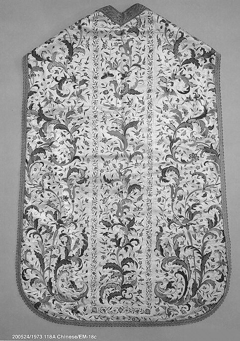 Chasuble, Silk, Chinese, for European market