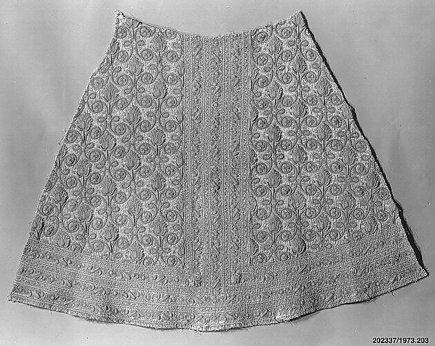 Skirt front, Silk, Spanish 