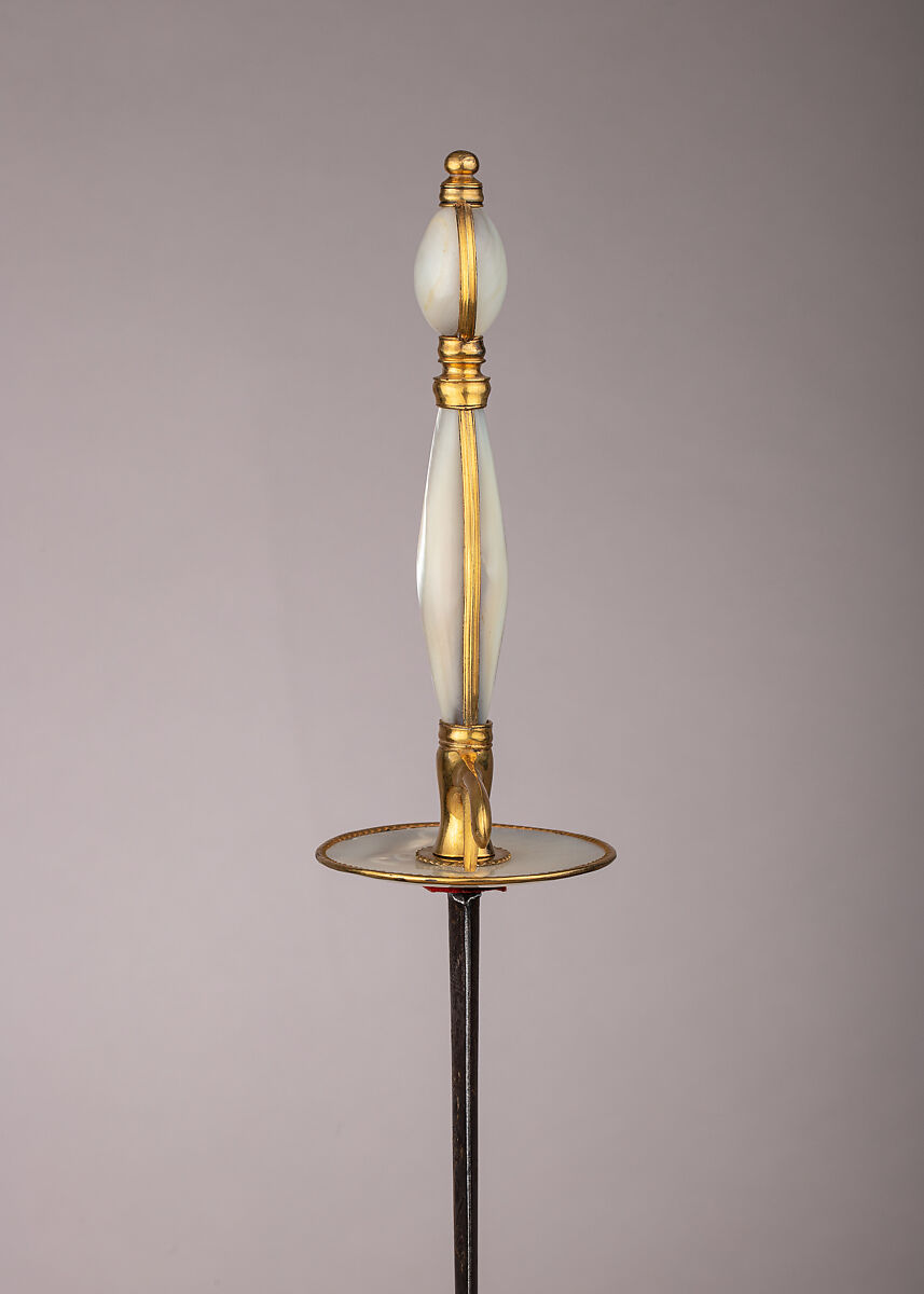 Smallsword, Bronze, gold, mother-of-pearl, steel, textile, Western European