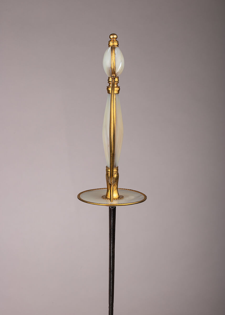 Smallsword, Bronze, gold, mother-of-pearl, steel, textile, Western European