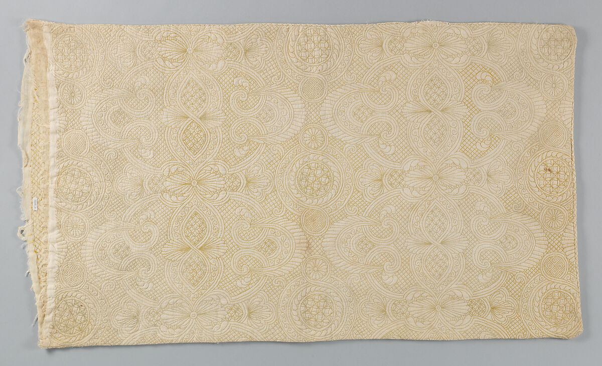 Pillowcase, Silk and linen, British 