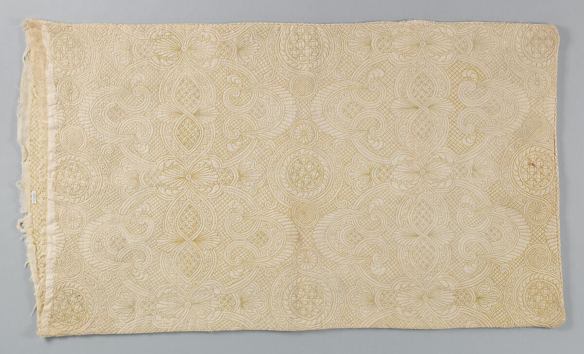 Pillowcase, Silk and linen, British 