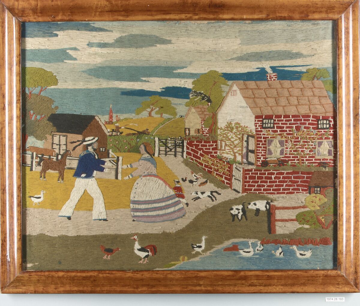 Embroidered picture, Wool, British 