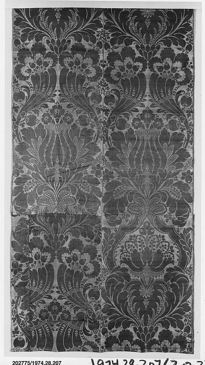 Panel, Silk, hemp (ground weft), Italian 