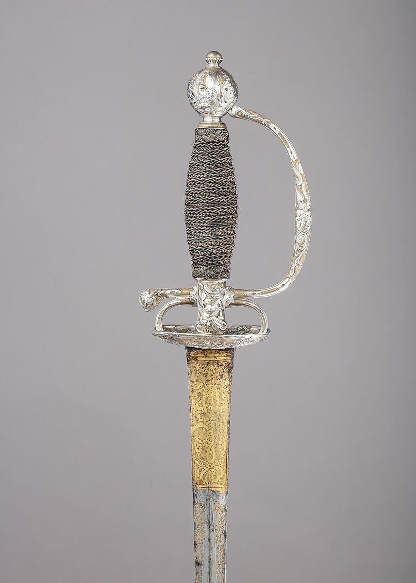 Smallsword, Silver, gold, wood, steel, French, Strasbourg