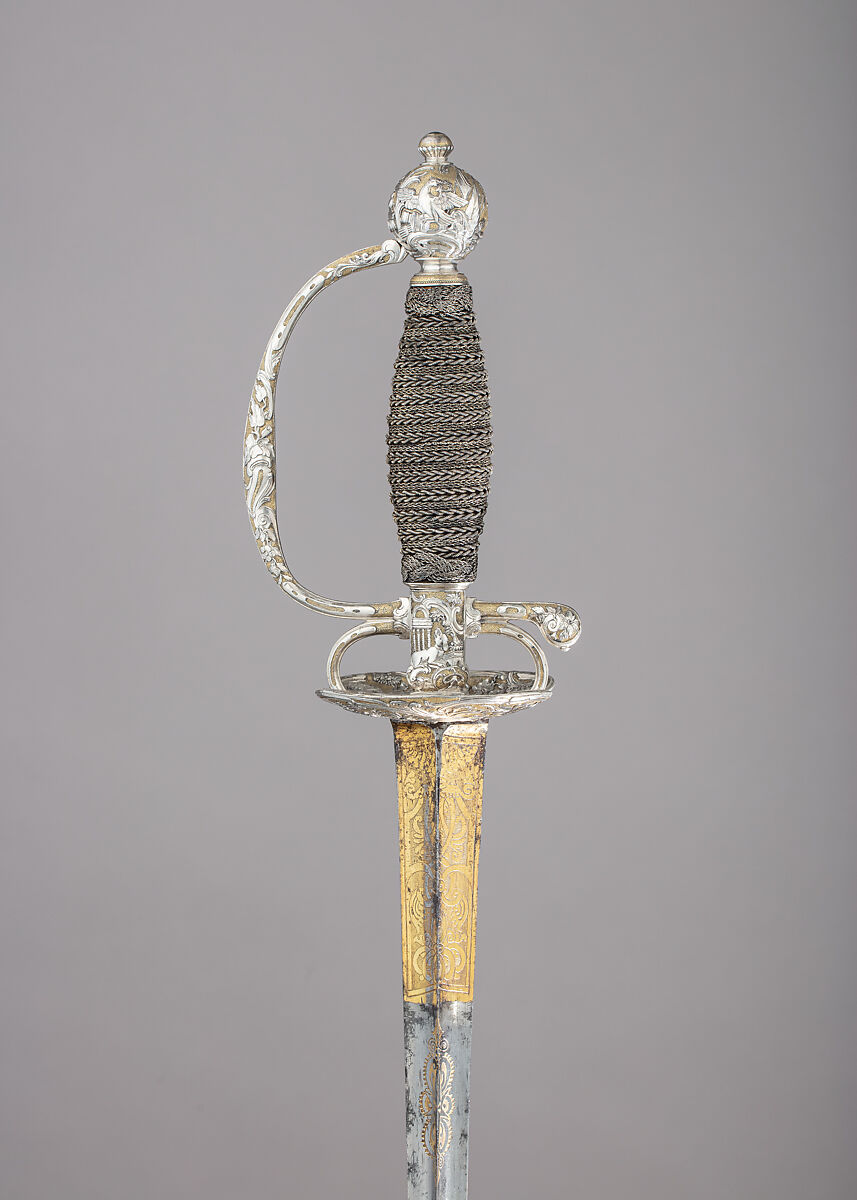 Smallsword, Silver, gold, wood, steel, French, Strasbourg 