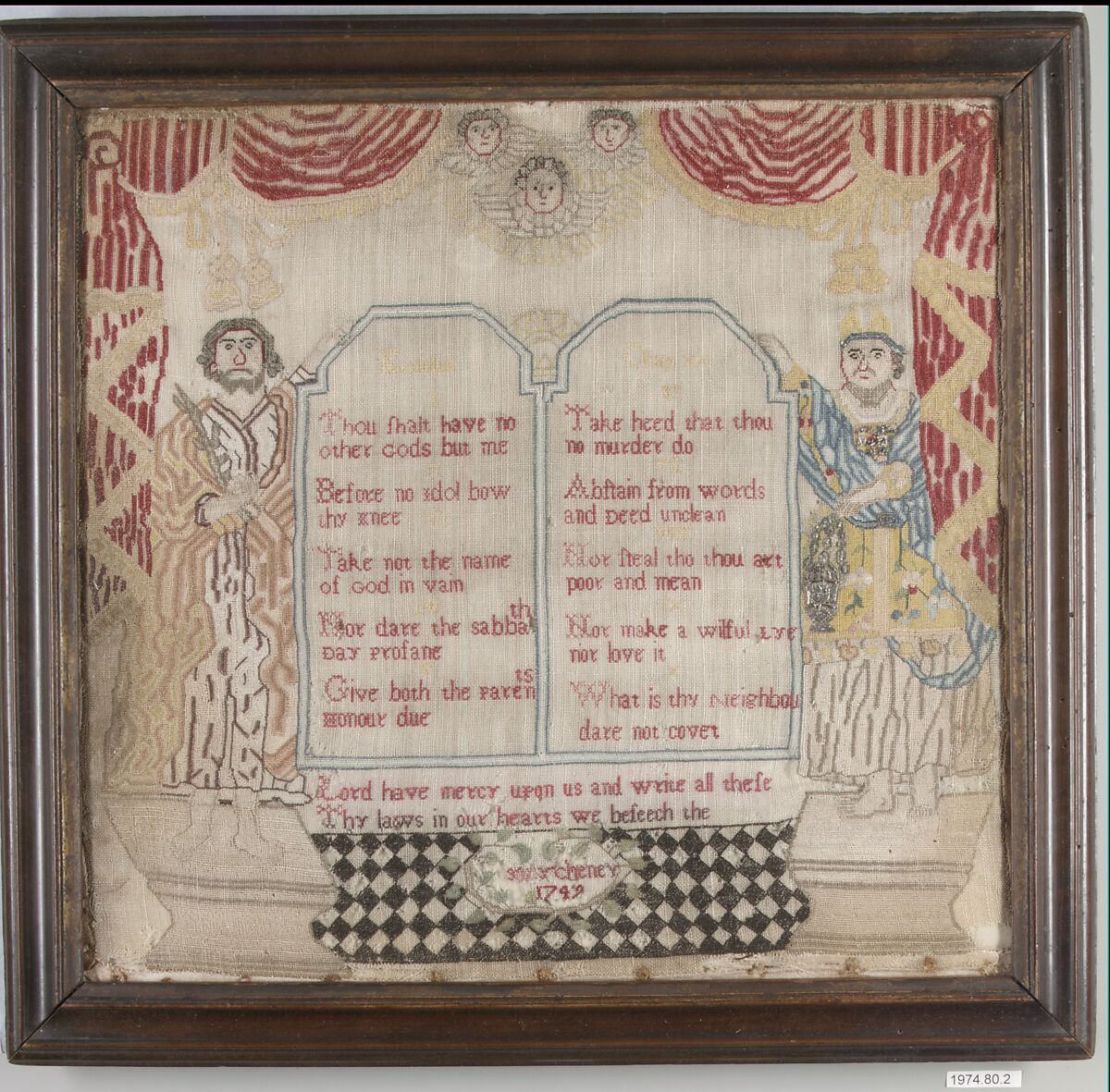 Sampler, Silk on linen or wool, British 