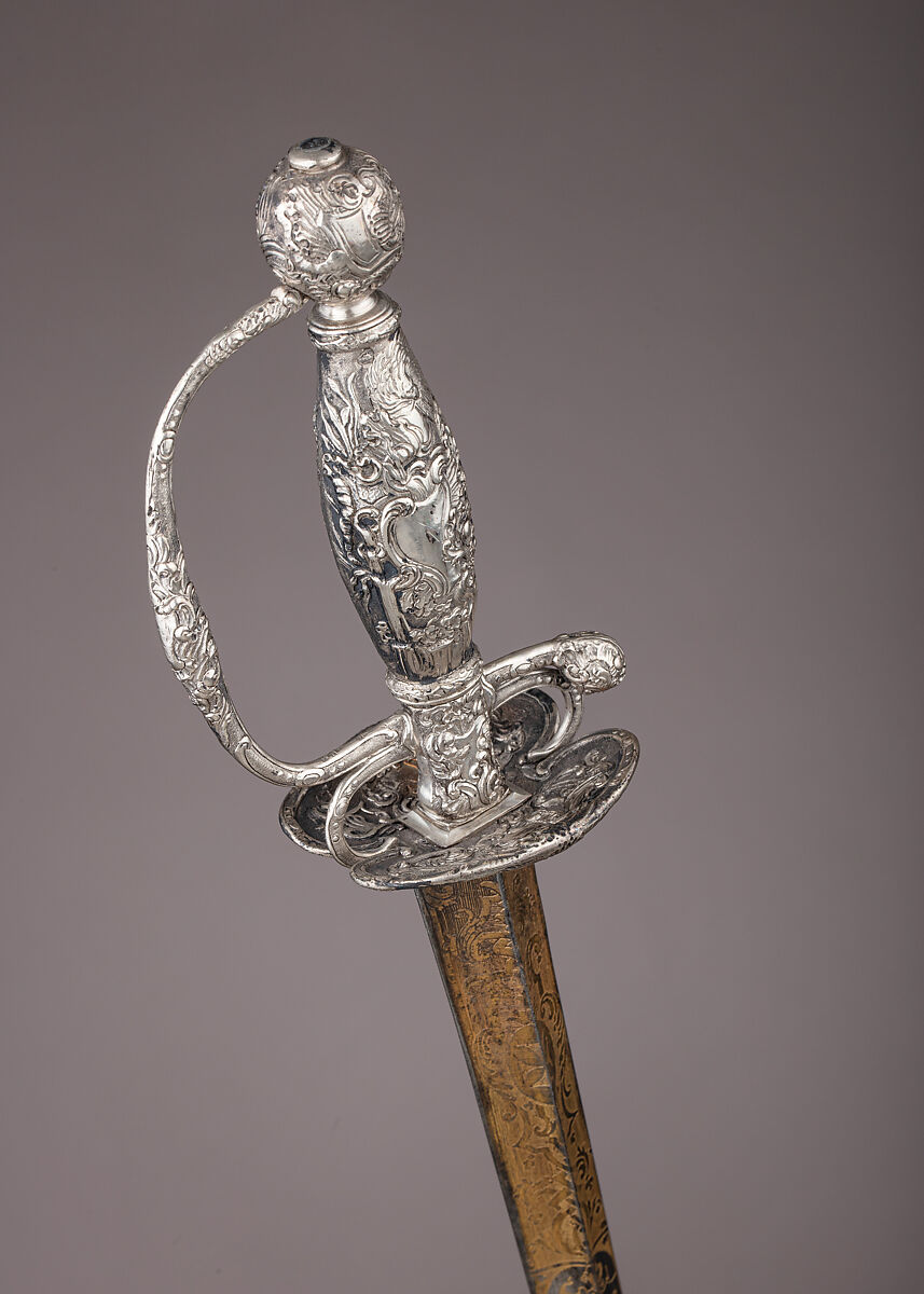 Smallsword, Silver, steel, gold, textile, French, Paris