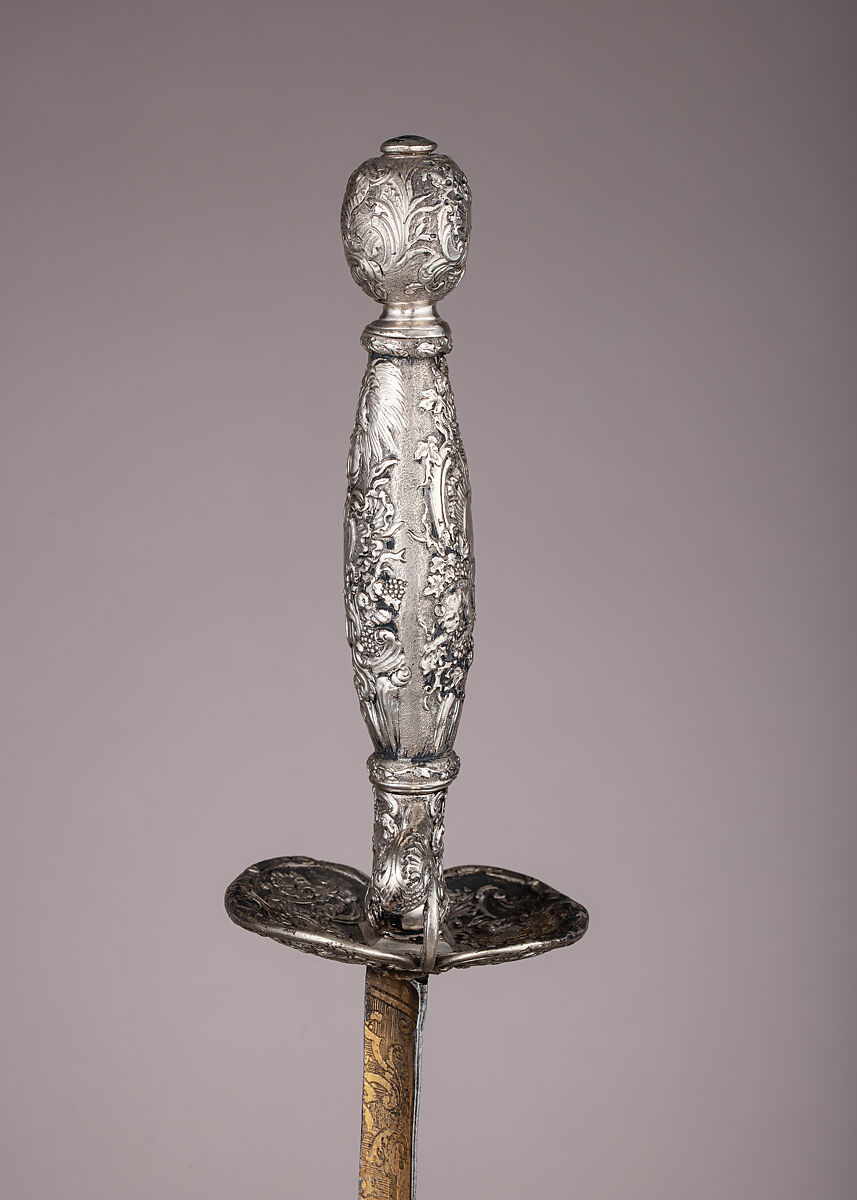 Smallsword, Silver, steel, gold, textile, French, Paris