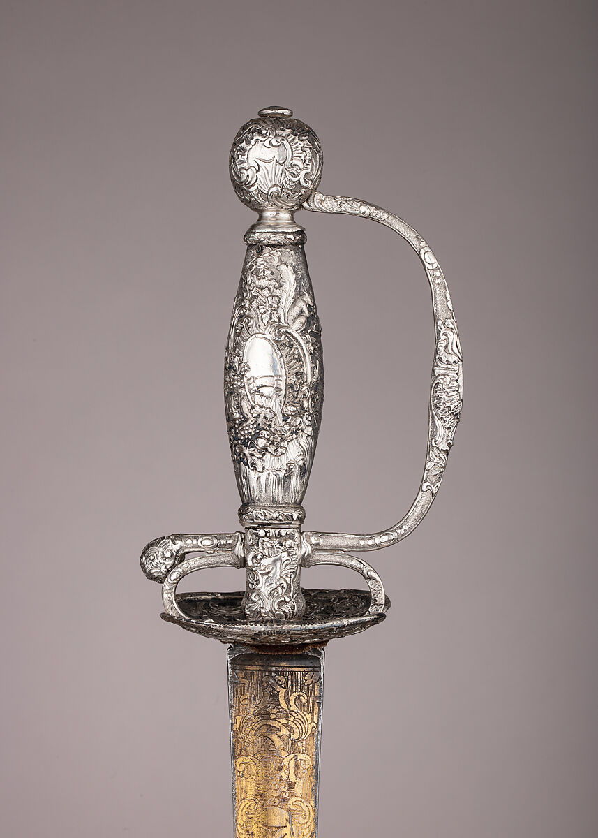 Smallsword, Silver, steel, gold, textile, French, Paris